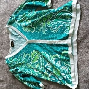 Bob Mackie wearable art paisley v-neck cardigan